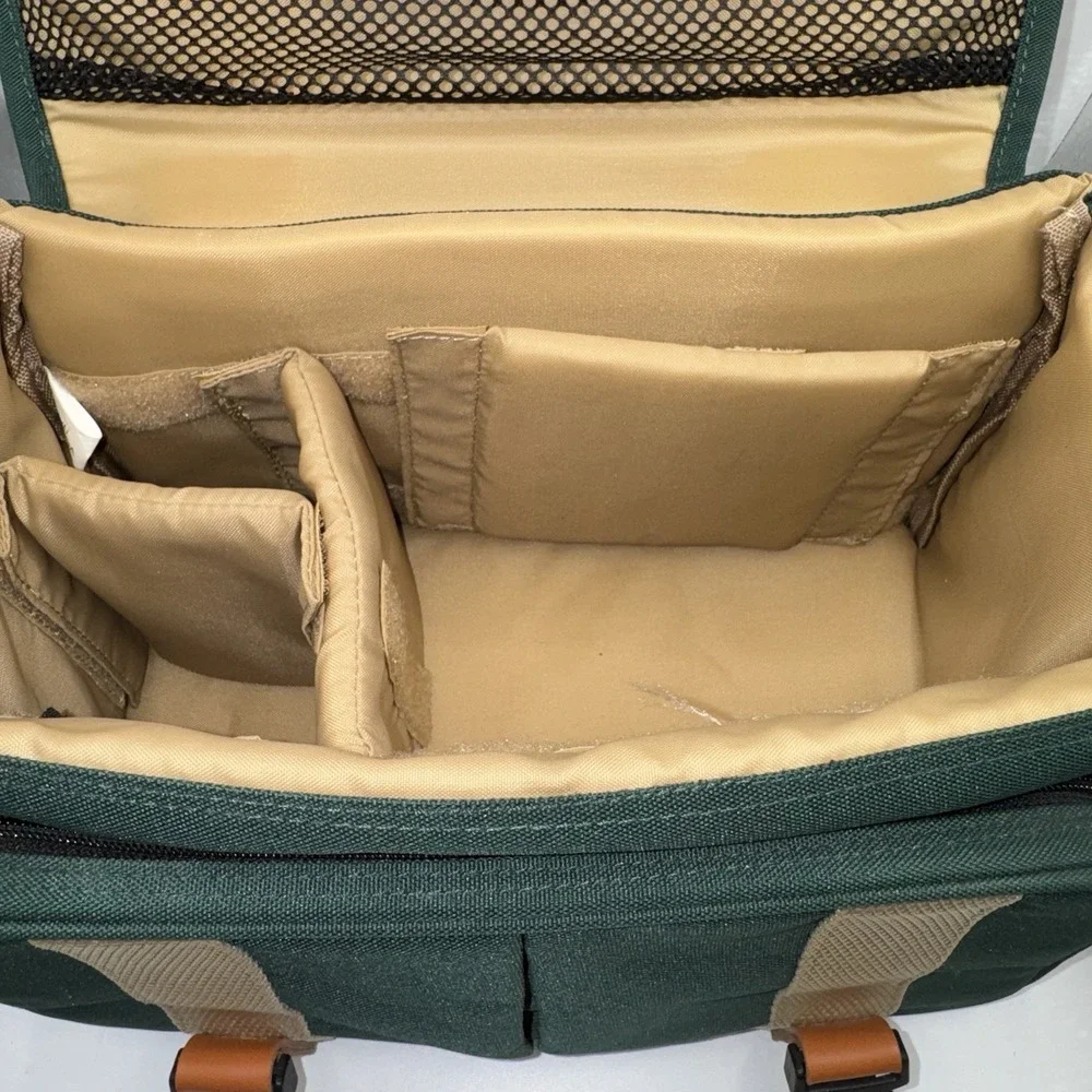 Vintage Canon Canvas Camera Bag Shoulder Bag Green Tan